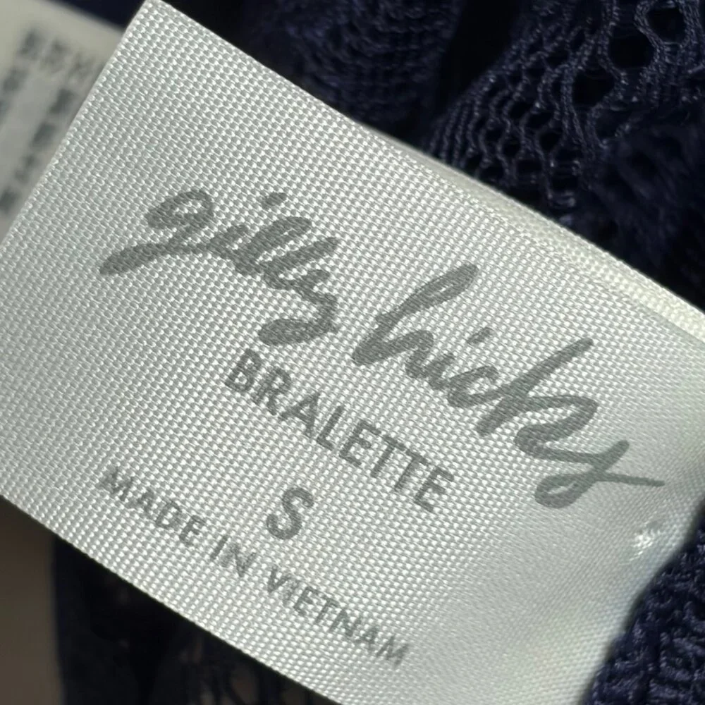 Gilly Hicks Longline Lace Bralette (Navy Blue) - Small